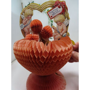*Antique 1925 Valentine BEISTLE Stand Up Honeycomb Tissue Large 10" 3-D